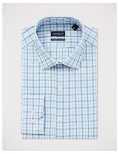 Van Heusen Gingham Check Shirt Tailored Fit in Blue