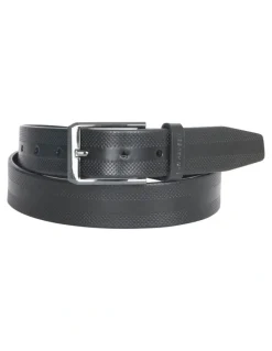 Van Heusen Leather Belt with Perforated Detail in Black