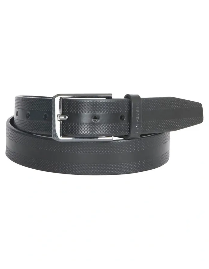 Van Heusen Leather Belt with Perforated Detail in Black
