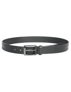 Van Heusen Leather Belt with Perforated Detail in Black
