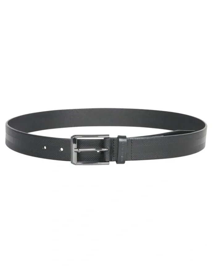 Van Heusen Leather Belt with Perforated Detail in Black