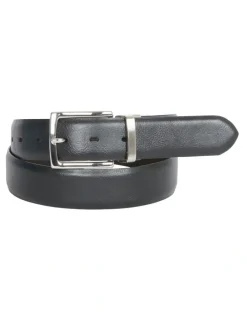 Van Heusen Reversible Pebbled Leather Belt in Black