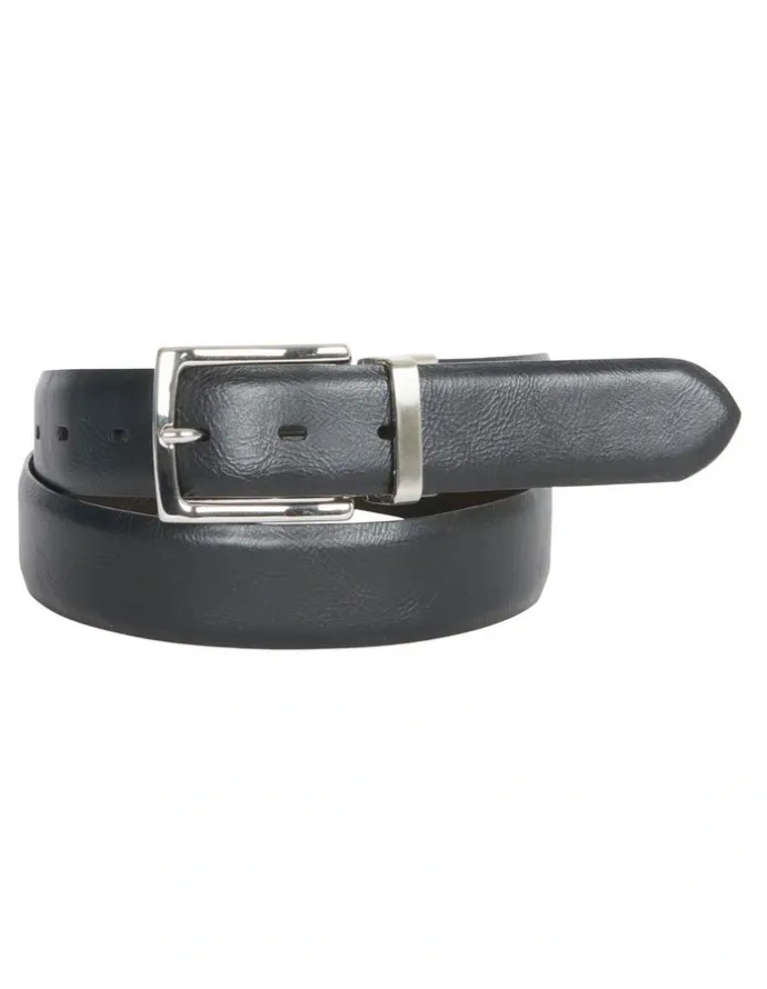 Van Heusen Reversible Pebbled Leather Belt in Black