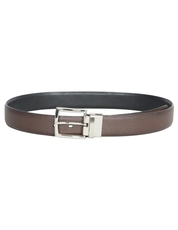 Van Heusen Reversible Pebbled Leather Belt in Black