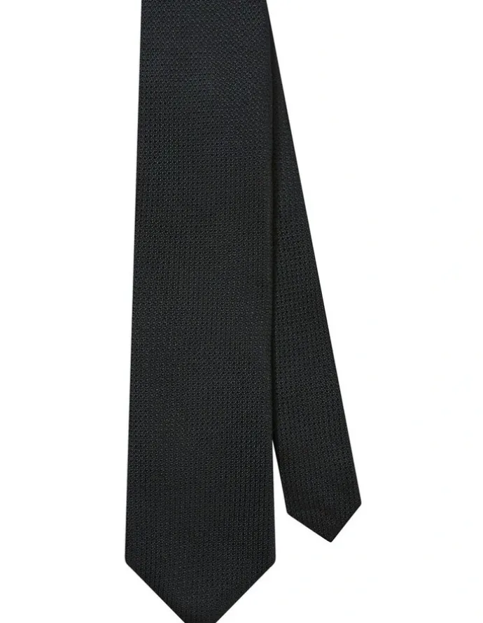 Van Heusen Silk Texture Tie in Black