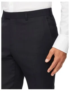 Van Heusen Slim Pure Wool Dobby Suit Pant in Navy