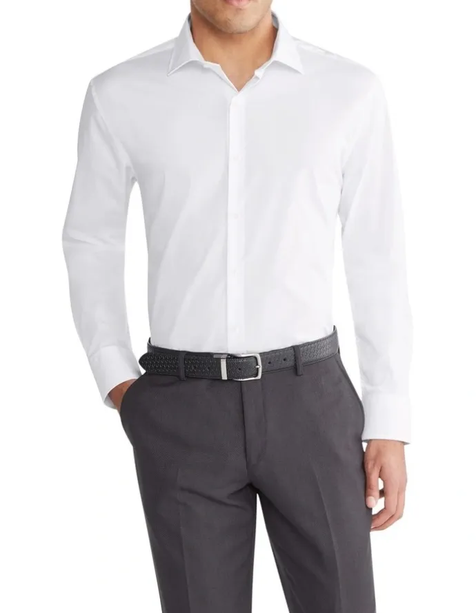 Van Heusen Slim Solid Stretch Shirt in White