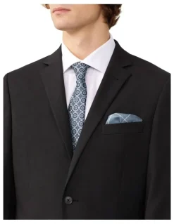 Van Heusen Superfine Stretch Twill Slim Suit Jacket in Black