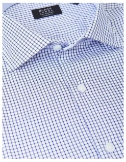 Van Heusen Tailored Long Sleeve Large Check Business Shirt in Navy