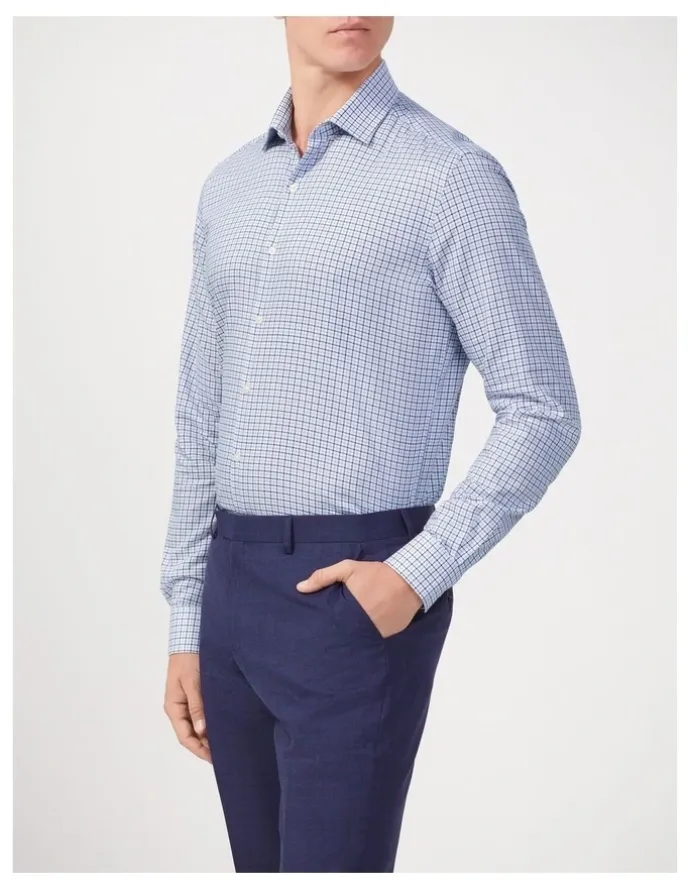Van Heusen Twill Check Shirt in Midnight
