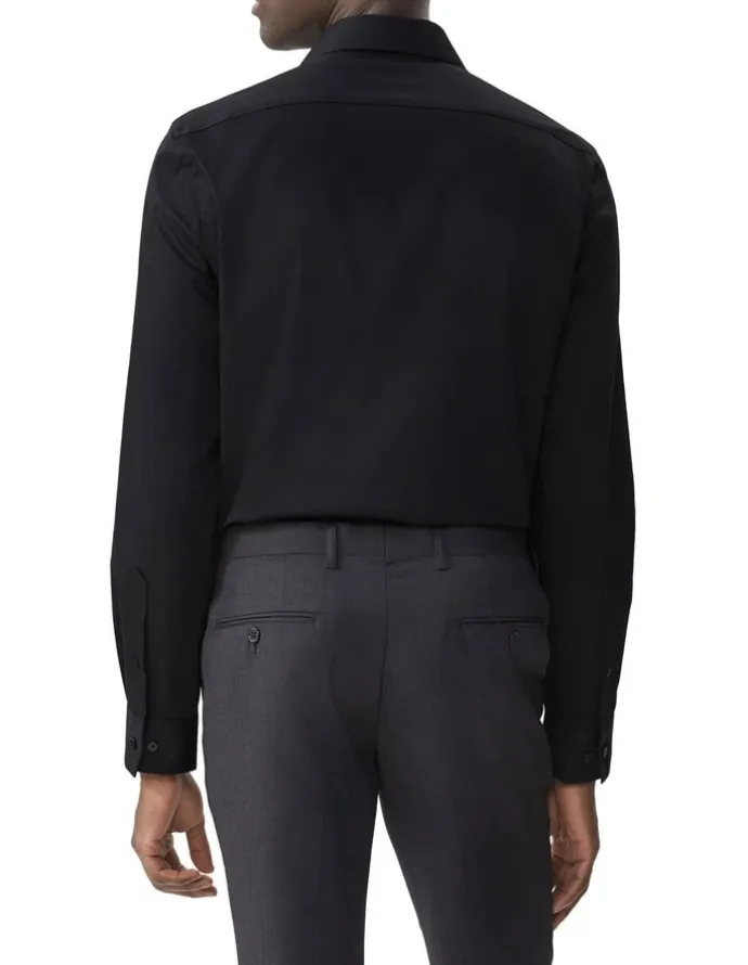 Van Heusen Ultra Wrinkle Free Tailored Fit Twill Business Shirt in Black