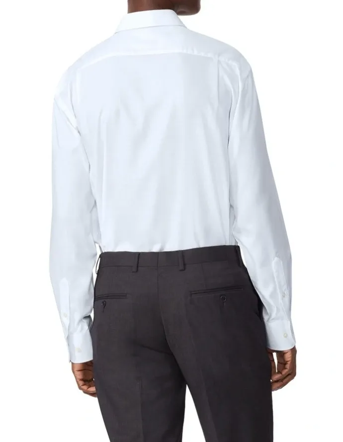 Van Heusen Classic Long Sleeve Shirt 1 Collar Plain Dobby in White