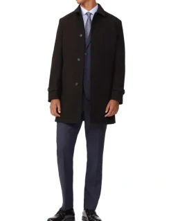 Van Heusen Melton 4 Button Tailored Coat in Black