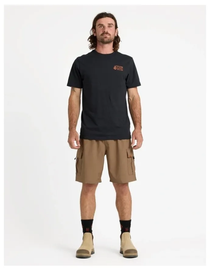 Volcom Elastic Waist Hybrid Shorts 20 Inch in Brindle