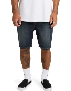 Volcom Solver Denim Shorts 20 in Blue