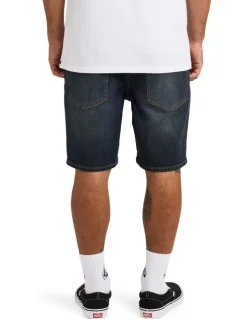 Volcom Solver Denim Shorts 20 in Blue