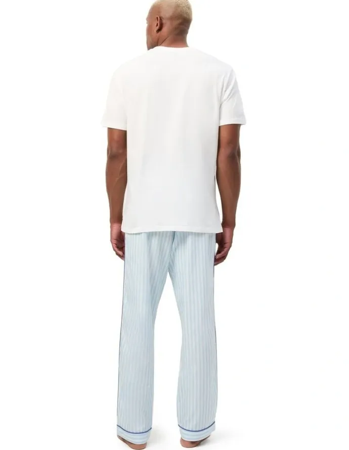 Wanderluxe Sleepwear Daydreamer Long Pants in Baby Blue + T-Shirt in White