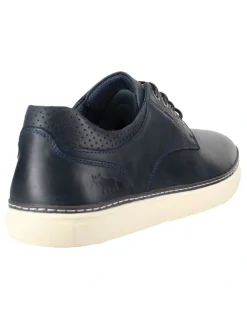 Wild Rhino Border Leather Sneaker in Navy
