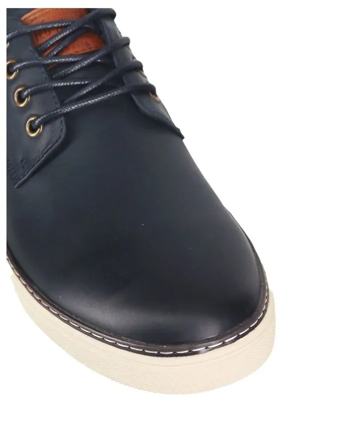 Wild Rhino Border Leather Sneaker in Navy