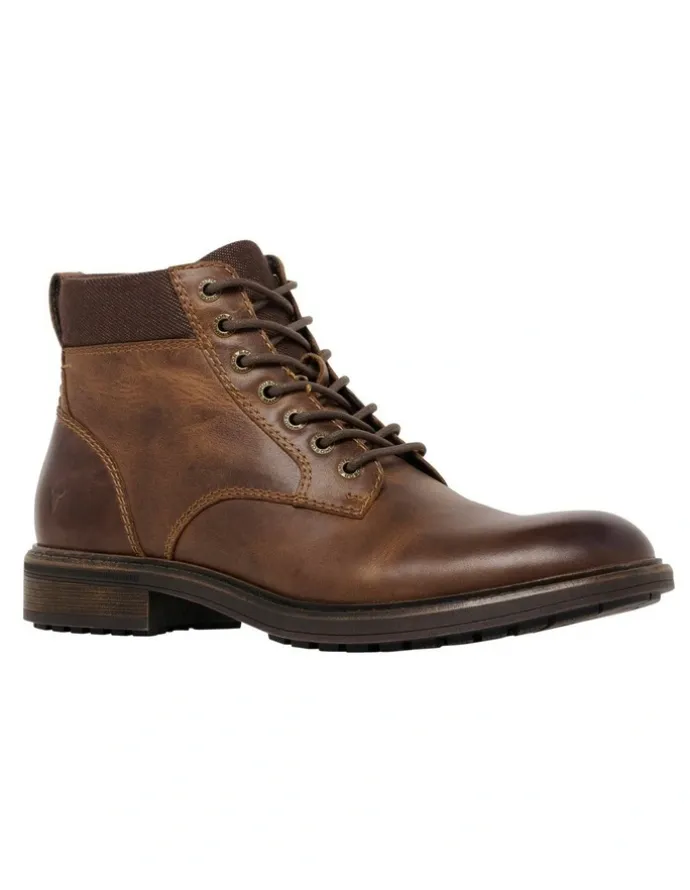 Windsor Smith Beau Leather Boot in Dark Brown