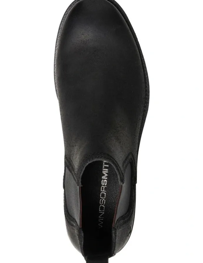 Windsor Smith Saxon Boot in Black Oil Suede