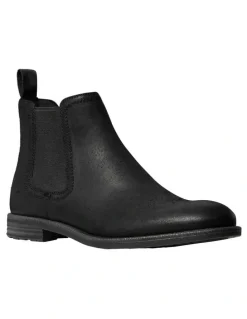 Windsor Smith Saxon Boot in Black Oil Suede