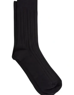 yd. Bamboo Ribbed Sock in Black