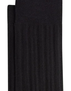 yd. Bamboo Ribbed Sock in Black
