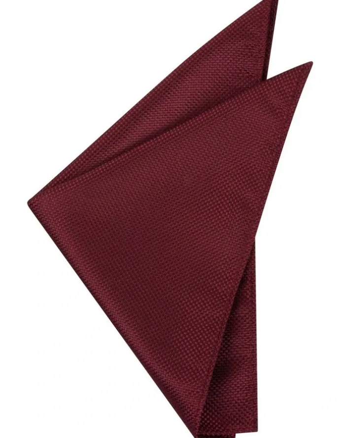 yd. Elias Textured Pocket Square in Burgundy