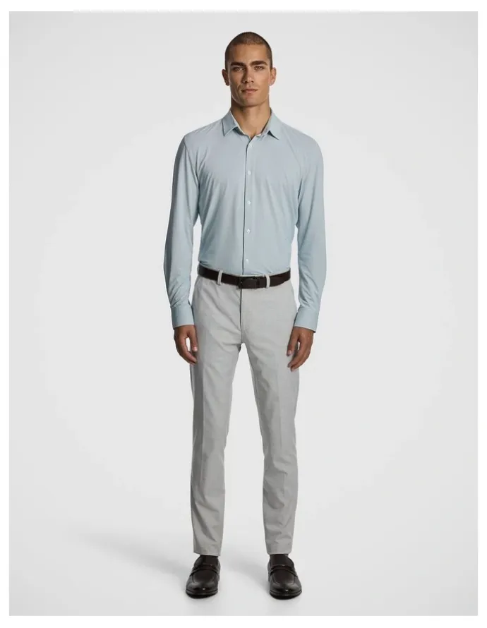 yd. Flex Slim Fit Dress Shirt in Blue
