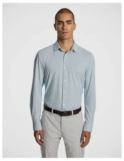 yd. Flex Slim Fit Dress Shirt in Blue