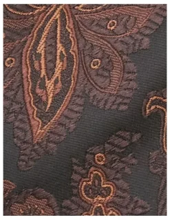 yd. Florida Floral Tie 6.5cm in Chocolate