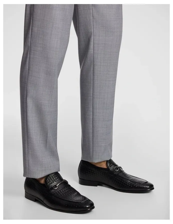 yd. Harrison Textured Leather Loafer in Black
