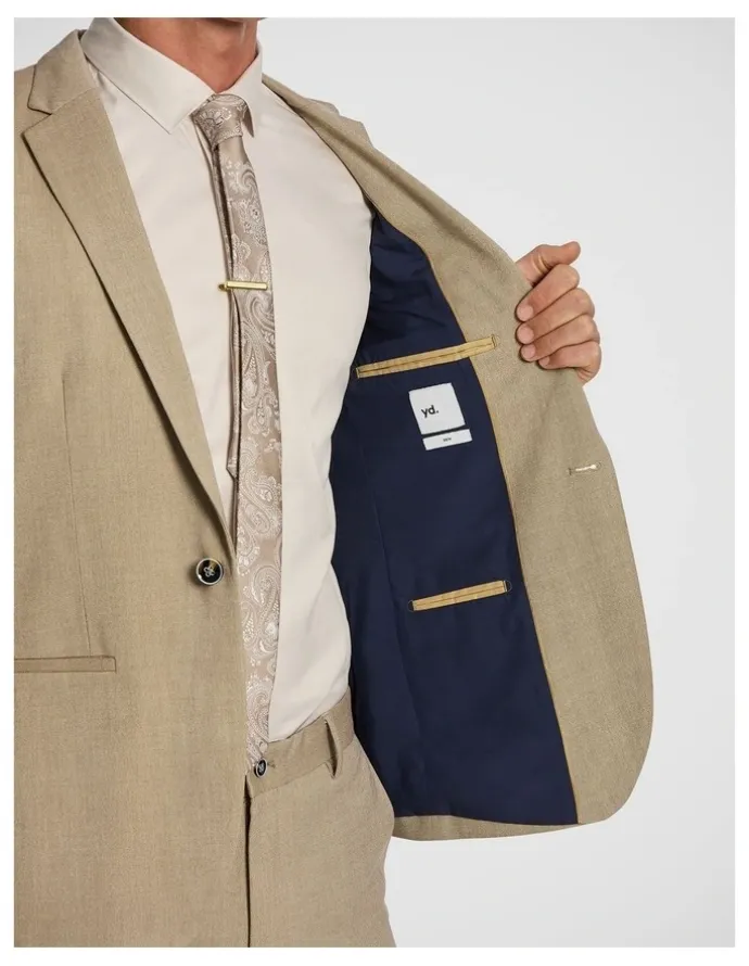 yd. Hayman Stretch Skinny Suit Jacket in Beige