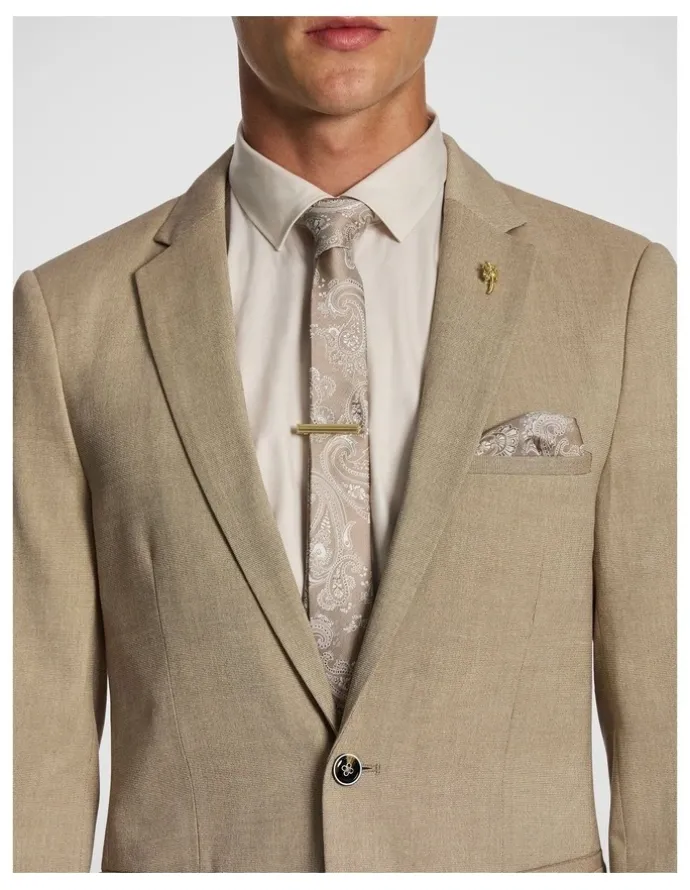 yd. Hayman Stretch Skinny Suit Jacket in Beige