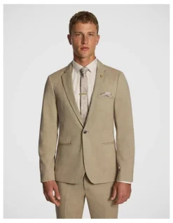 yd. Hayman Stretch Skinny Suit Jacket in Beige