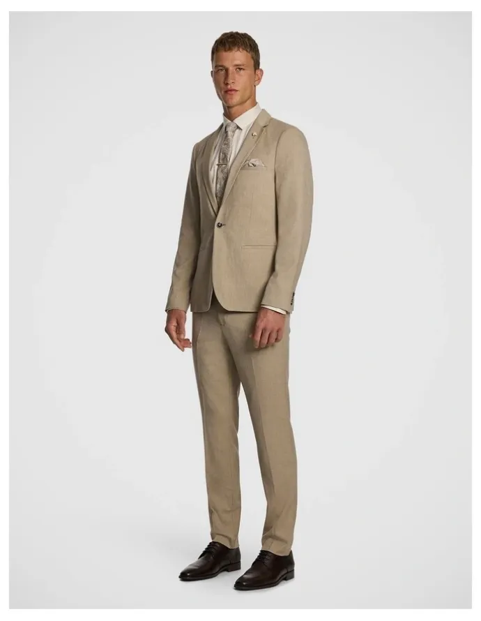 yd. Hayman Stretch Skinny Suit Jacket in Beige