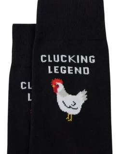 yd. Legend Pun Socks in Black
