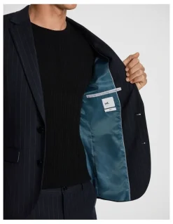 yd. Lorenzo Slim Suit Pinstripe Jacket in Navy