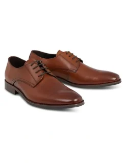 yd. Marble Leather Lace Up Dress Shoe in Tan