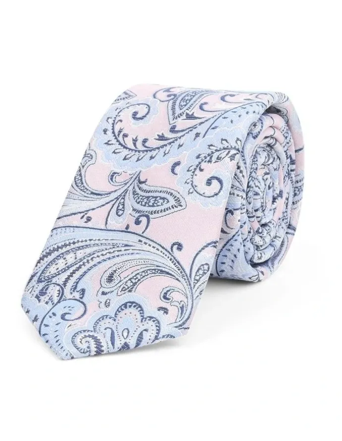 yd. Messina Paisley Tie 6.5cm in Pink