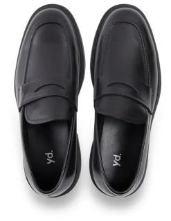 yd. Nolan Penny Leather Loafer in Black