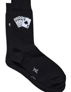 yd. Royal Flush Pun Socks in Black
