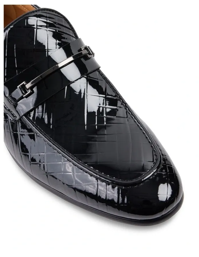 yd. Slick Patent Leather Loafer in Black