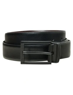 yd. Terrace Reversible Textured Belt in Black/Brown