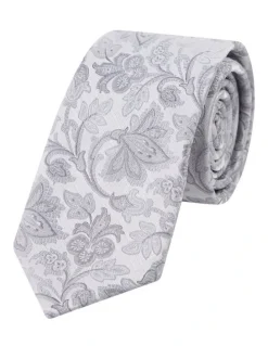 yd. Vernazza Floral 6.5 Cm Tie in Silver
