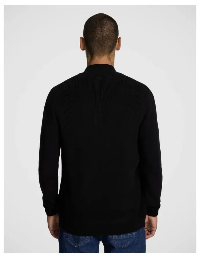 yd. Adam Zip Through Knit Cardigan in Black