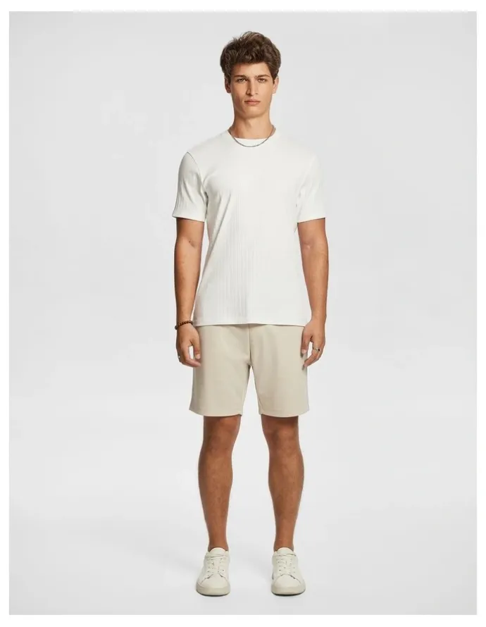 yd. Avenue Jersey Shorts in Natural