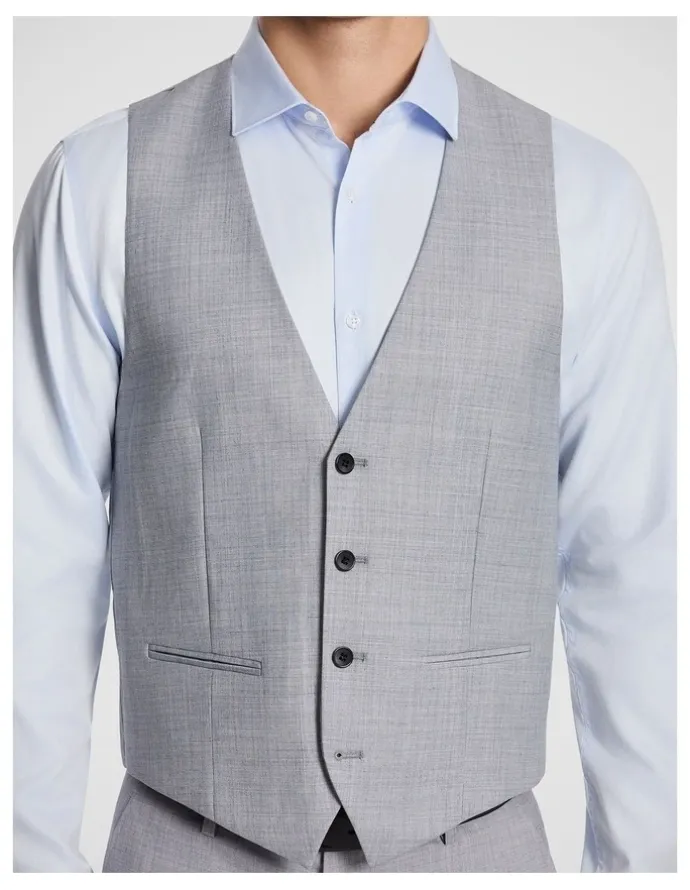 yd. Bank Wool Blend Waistcoat in Dark Grey