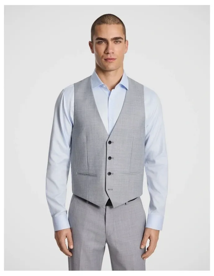 yd. Bank Wool Blend Waistcoat in Dark Grey